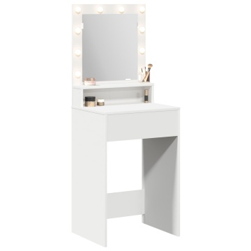 Masa de toaletă cu lumini LED Alb 50x41x135 cm - Img 3