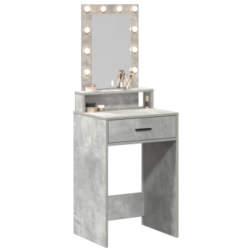 Masă de toaletă cu lumini LED Gri din beton 50x41x140 cm - Img 3
