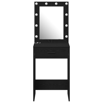 Masa de toaletă cu lumini LED, stejar negru, 50x41x135 cm - Img 4