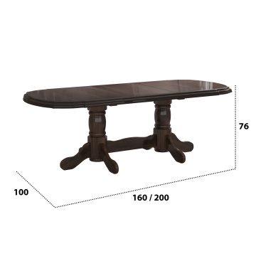 Masa extensibila 200-250x100 cm, Jork, lemn wenge - Img 2