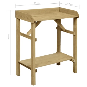 Masă jardinieră de grădină 75x40x90 cm lemn de pin tratat - Img 6