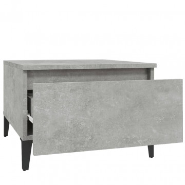 Masă laterală, gri beton, 50x46x35 cm, lemn compozit - Img 6