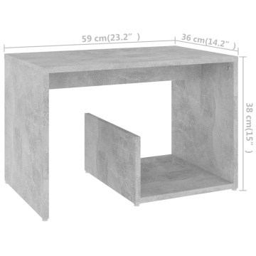 Masă laterală, gri beton, 59x36x38 cm, PAL - Img 5