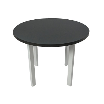 Masa living poli2 bg, alb/grafit, 100 x 100 x 76 cm, lemn masiv de pal/fag - Img 5