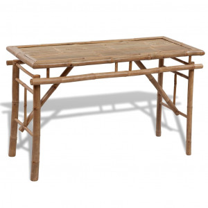 Masă pentru bere cu 2 bănci, 100 cm, bambus - Img 2
