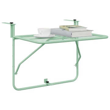 Masă pliabilă suspendată pentru balcon - Verde mentă, 60x40 cm, Oțel - Img 3