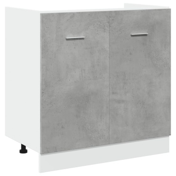 Mască de chiuvetă, gri beton, 80 x 46 x 81,5 cm, PAL - Img 2