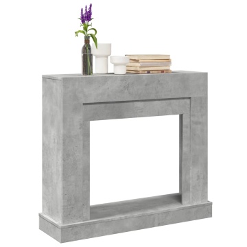 Mască de șemineu, gri beton, 100x30x87,5 cm, lemn prelucrat - Img 1