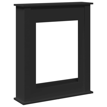 Mască de șemineu, negru, 75x20x87,5 cm, lemn prelucrat - Img 2