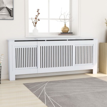 Mască pentru calorifer, alb, 205 cm, MDF - Img 1