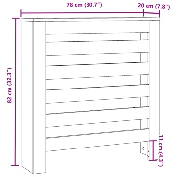 Mască pentru calorifer, lemn vechi, 78x20x82 cm, lemn prelucrat - Img 7