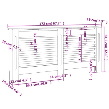 Mască pentru calorifer, MDF, 172x19x81,5 cm, alb - Img 8