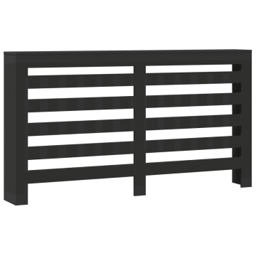 Mască pentru calorifer, negru, 175x20x82 cm, lemn prelucrat - Img 2