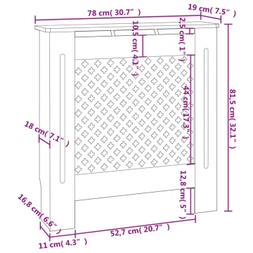 Mască pentru calorifer, negru, 78 cm, MDF - Img 6