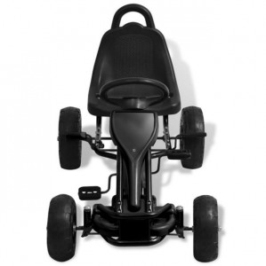 Mașinuță kart cu pedale și roți pneumatice, negru - Img 3