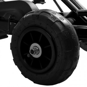 Mașinuță kart cu pedale și roți pneumatice, negru - Img 7