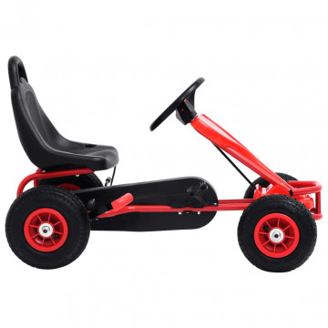 Mașinuță kart cu pedale și roți pneumatice, roșu - Img 2
