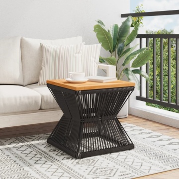 Măsuță cafea bază din sârmă negru 38x38x38 cm lemn masiv acacia - Img 3
