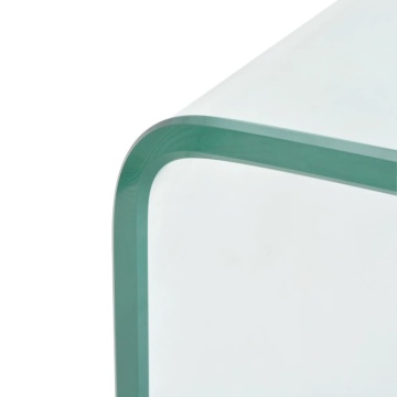 Măsuță cafea sticlă securizată 98 x 45 x 30 cm, transparentă - Img 4