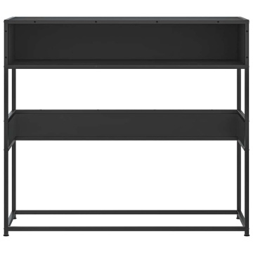Măsuță consolă, negru, 90x35x80 cm, lemn prelucrat - Img 4