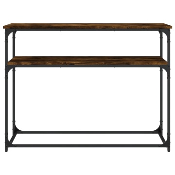 Măsuță consolă, stejar fumuriu, 100x35,5x75 cm, lemn prelucrat - Img 4