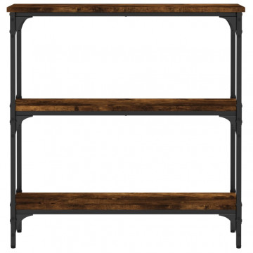 Măsuță consolă, stejar fumuriu, 75x22,5x75 cm, lemn prelucrat - Img 4