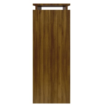 Măsuță consolă, stejar maro, 80x30x80 cm, lemn prelucrat - Img 4