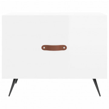 Măsuță de cafea, 2 buc., alb extralucios, 50x50x40 cm - Img 5
