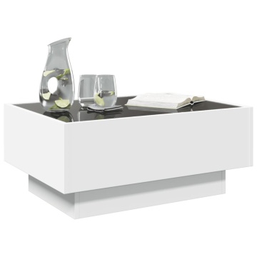 Măsuță de cafea cu LED, alb, 70x50x30 cm, lemn prelucrat - Img 8