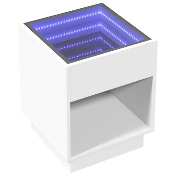 Măsuță de cafea cu LED infinity, alb, 40x40x50 cm - Img 3