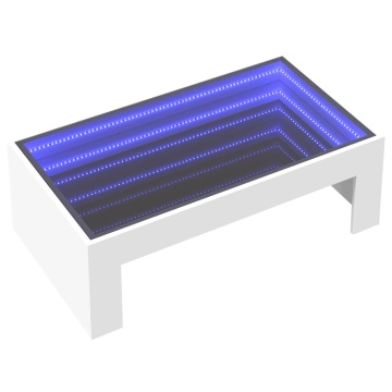 Măsuță de cafea cu LED infinity, alb, 90x50x30 cm - Img 3