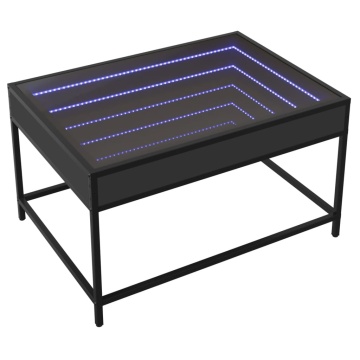 Măsuță de cafea cu LED infinity, negru, 70x50x41 cm - Img 2