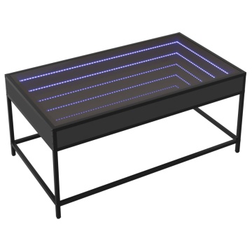 Măsuță de cafea cu LED infinity, negru, 90x50x41 cm - Img 3