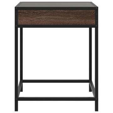 Măsuță de cafea cu LED infinity, stejar maro, 40x40x51 cm - Img 5