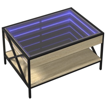 Măsuță de cafea cu LED infinity, stejar sonoma, 70x50x38 cm - Img 3