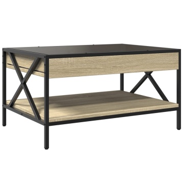 Măsuță de cafea cu LED infinity, stejar sonoma, 70x50x38 cm - Img 7