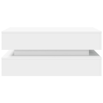 Măsuță de cafea cu lumini LED, alb, 90x50x40 cm - Img 6