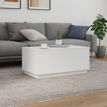 Măsuță de cafea cu lumini LED, alb, 90x50x40 cm - Img 4