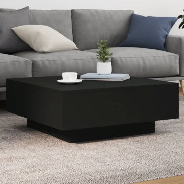 Măsuță de cafea cu lumini LED, negru, 80x80x31 cm - Img 1