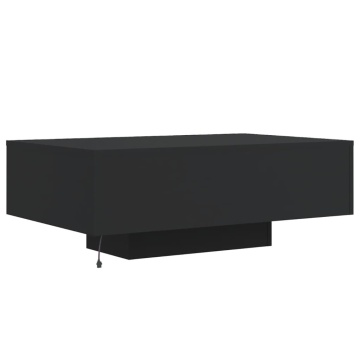 Măsuță de cafea cu lumini LED, negru, 85x55x31 cm - Img 7