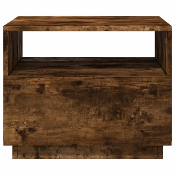 Măsuță de cafea cu lumini LED, stejar fumuriu, 50x49x40 cm - Img 6