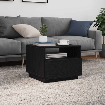 Masuta de cafea cu lumini LED Stejar negru 50x49x40 cm - Img 4