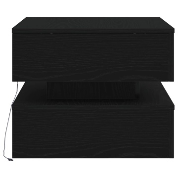 Masuta de cafea cu lumini LED Stejar negru 50x50x40 cm - Img 6
