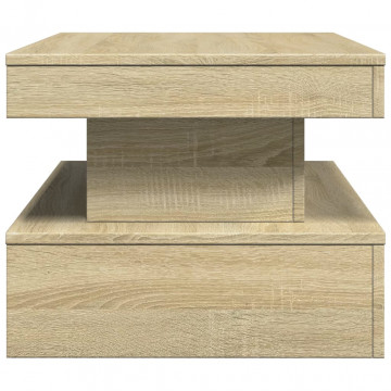 Măsuță de cafea cu lumini LED, stejar sonoma, 90x50x40 cm - Img 7