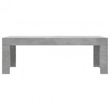 Măsuță de cafea, gri beton, 102x50x36 cm, lemn prelucrat - Img 4