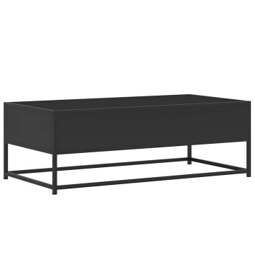 Măsuță de cafea, negru, 100x50x35 cm, lemn prelucrat și metal - Img 6