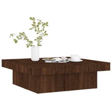 Măsuță de cafea, stejar maro, 90x90x28 cm, lemn prelucrat - Img 3