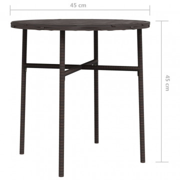 Măsuță de ceai, maro, 45 cm, poliratan - Img 5
