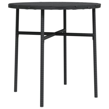 Măsuță de ceai, negru, 45 cm, poliratan - Img 2