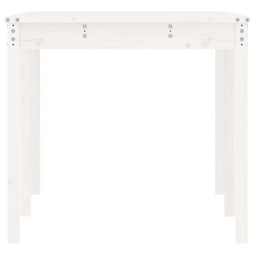 Măsuță de grădină, alb, 159,5x82,5x76 cm, lemn masiv de pin - Img 5